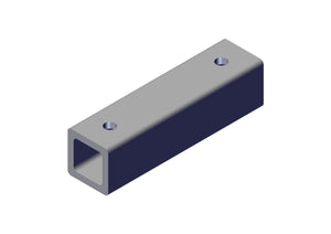 IILLUSTRATIVE IMAGE OF BRACKET, SHAFT COUPLER AND BEARING SPACER FOR THRU SHAFT 1.5 X 1.5 X 5.75" TUBE - ZINC