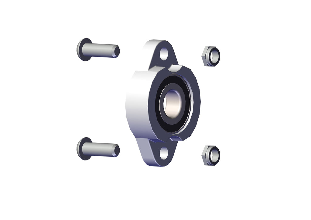 IILLUSTRATIVE IMAGE OF BEARING, 3/4" FLANGED AXLE BEARING W/ BOLTS