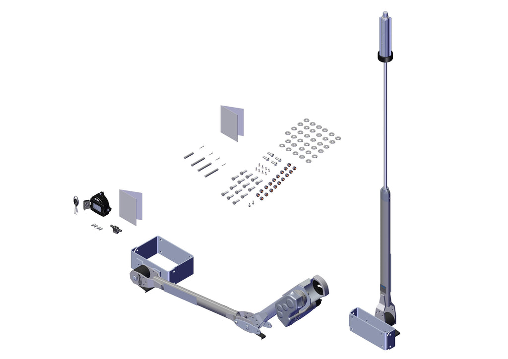 IILLUSTRATIVE IMAGE OF RITE-LOCK POWER ARM KIT, PASS STOWING w/EXT PIVOT & MULTI FLEX ARM FOR 3" AXLE-NO 6GA WIRE-12V TS