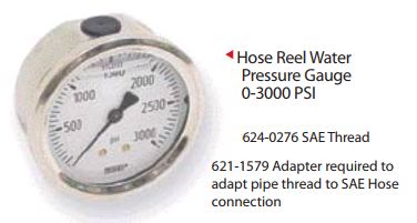 IILLUSTRATIVE IMAGE OF HOSE REEL WATER PRESSURE GAUGE 0-3000 PSI