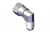 ADAPTER, 90 DEG #4 MALE TUBE TO #4 37 DEG FEMALE SWIVEL